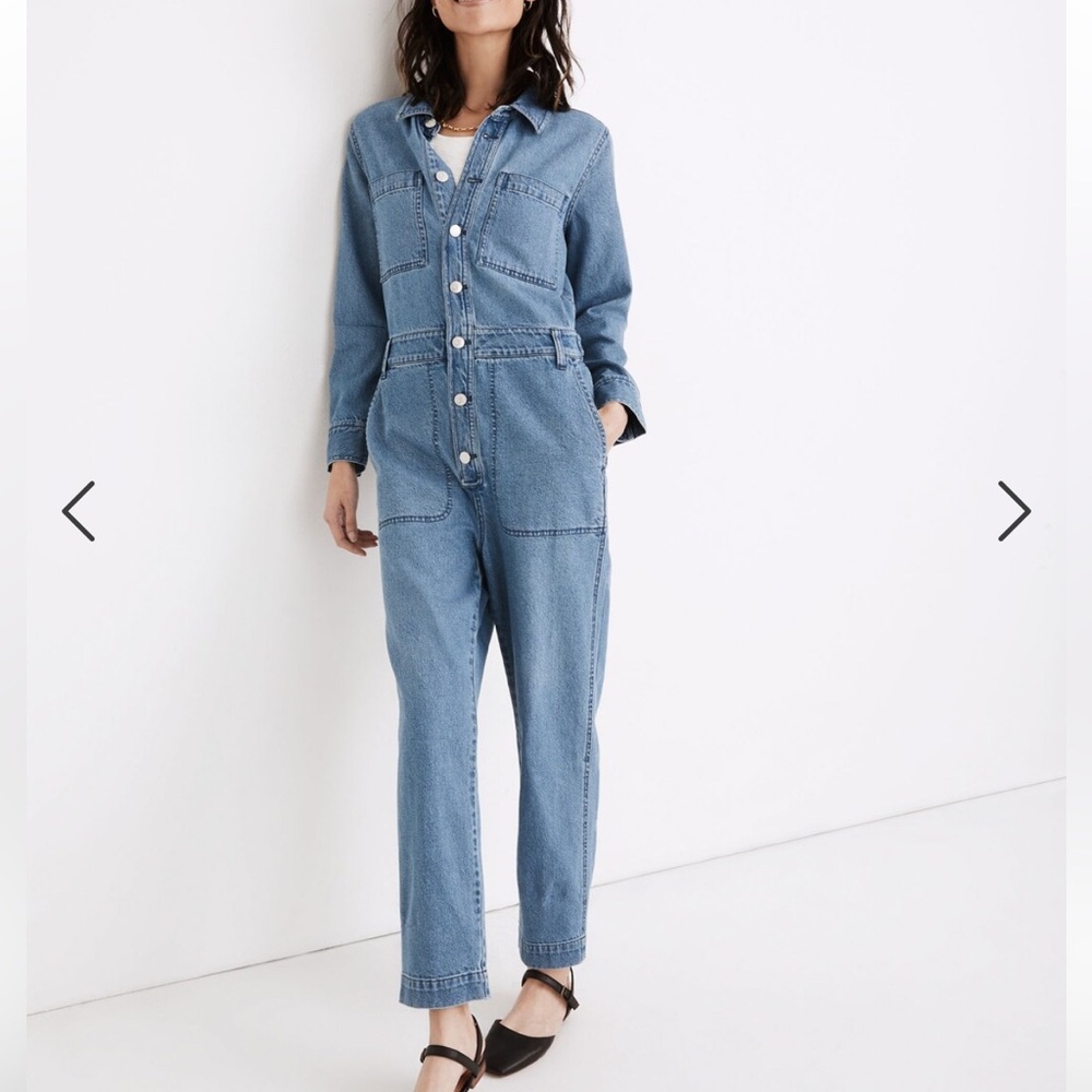 Madewell Denim Relaxed Coverall Jumpsuit in Glenroy Wash Standard fit sz S NWOT